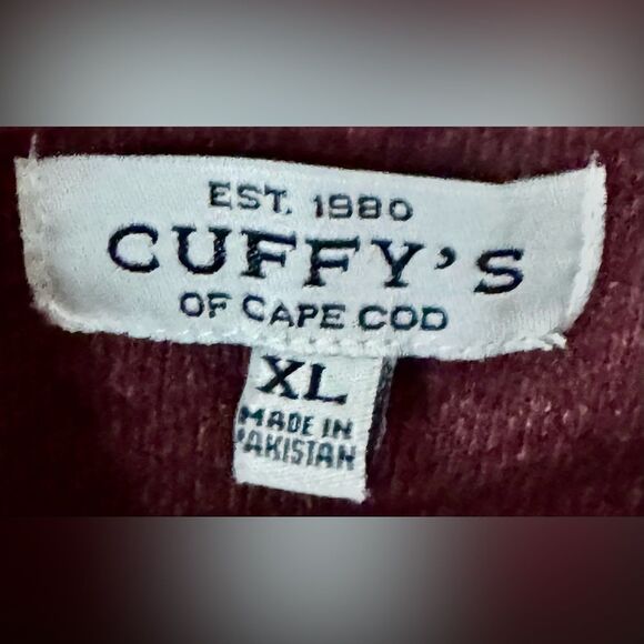 Cuffy’s of Cape Cod Long Sleeve Relaxed Fit Maroon Zip Front Zip Up Sweater. XL. - Picture 7 of 9